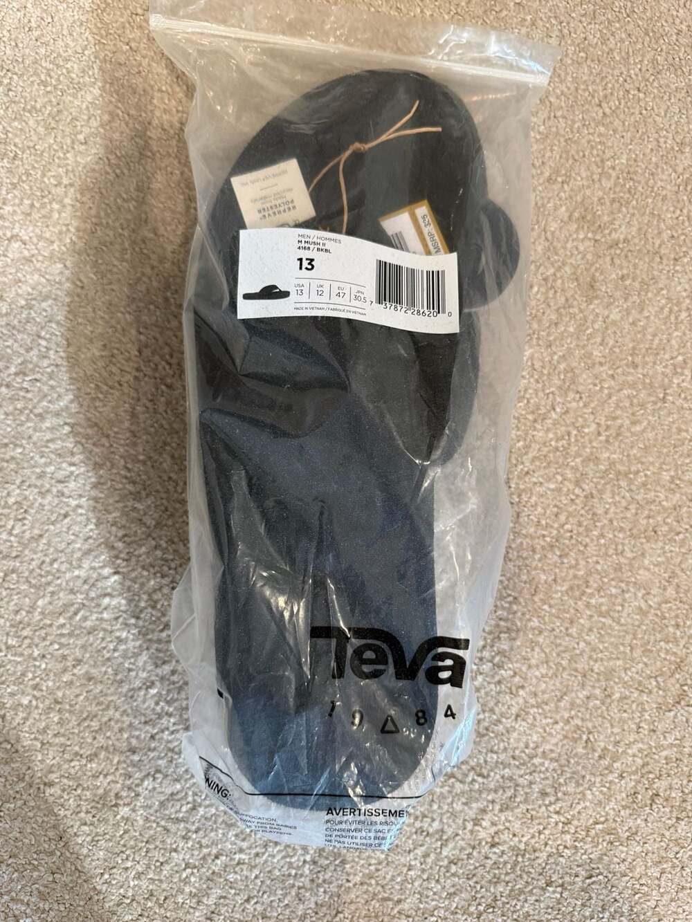 Teva Men Mush II Flip Flops Black Size 13